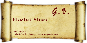 Glazius Vince névjegykártya